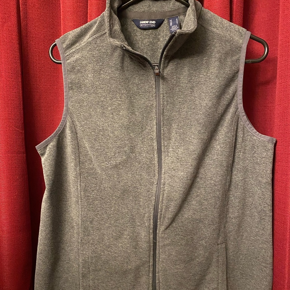 Lands End Outfitters-Grey Vest-Polyester, Large